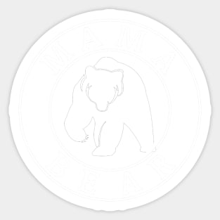 Mama Bear White Sticker